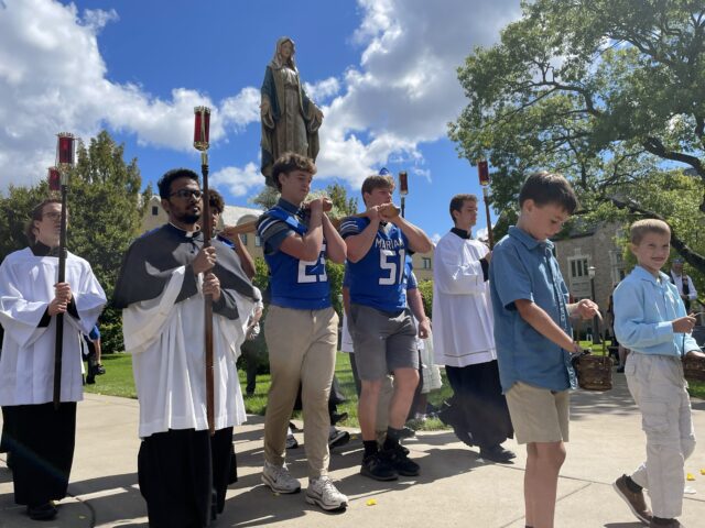 UNIVERSITY OF NOTRE DAME ROSARY RALLY FATHER PEYTON